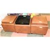 Image 1 : LOT OF 3 BROWN LEATHERETTE STORAGE OTTOMAN WITH