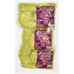 LOT OF 3 MOSS GREEN 1LB BAGS  OF 100% ACRYLIC YARN