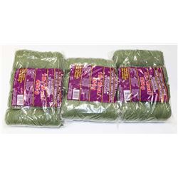 LOT OF 3 MED GREEN 1 LB BAGS OF 100% ACRYLIC YARN