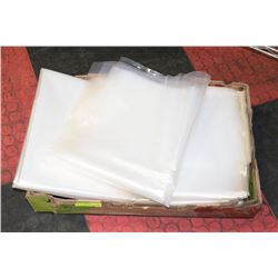 FLAT OF 21" X 3" HEAVY DUTY PLASTIC BAGS.