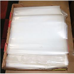 FLAT OF HEAVY DUTY 13.5" X 26" PLASTIC BAGS.