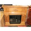 Image 1 : OAK FIREPLACE MANTLE WITH ELECTRIC INSERT