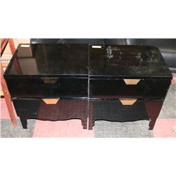 PAIR OF BLACK SHOWHOME NIGHT STANDS
