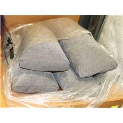 BAG OF NEW GREY FABRIC PILLOWS