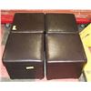 Image 1 : LOT OF 4 DARK BROWN STORAGE OTTOMANS. 15"X15"X15".