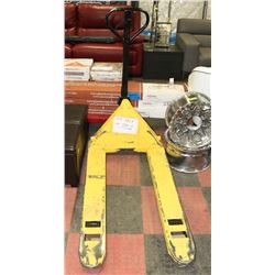 YELLOW PALLET JACK 5,500 CAPACITY, 7 DAY WARRANTY
