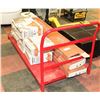 Image 1 : RED METAL PUSH CART ON CASTORS