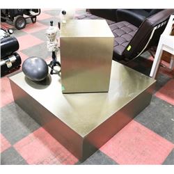 GOLD TONE COFFEE (39.5"X39.5"X12") & END TABLE
