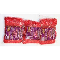 LOT OF 3 RED  1 LB BAGS OF 100% ACRYLIC YARN