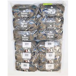 LOT OF 12 PATONS PEAK IMPERIAL BLUE 90G BALL YARN