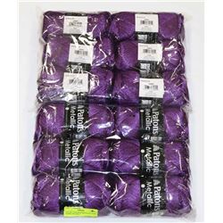 LOT OF 12 PATONS METALLIC DARK PURPLE 85G BALL