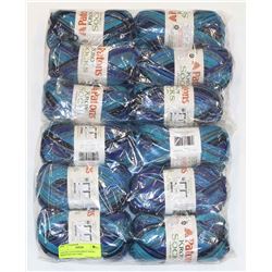 LOT OF 12 PATONS KROY SOCKS DEEP END 50G YARN