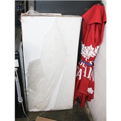 BOX OF CEILING TILE WITH MOSTLY CANADIAN PATIO