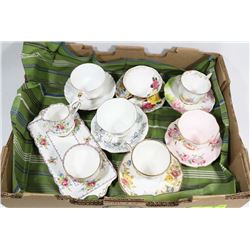 LOT OF 6 ROYAL ALBERT TEA CUPS SAUCERS, WITH CREAM
