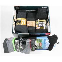 BOX OF NEW MENS SOCKS, 24 PAIRS, WORK, WOOL