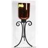 Image 1 : WROUGHT IRON CANDLE HOLDER COPPER GLASS
