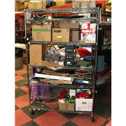 METRO RACK OF ASSORTED MISC. AS IS NO RETURNS NO