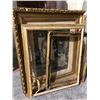 Image 1 : Wood & leather office chair & picture plus frames