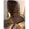 Image 2 : Wood & leather office chair & picture plus frames