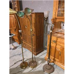 3 Antique floor lamps working