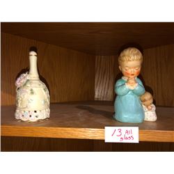 All glassware, figurines, doillies, staffordshire, floral porcelain