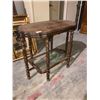 Image 1 : Walnut victorian tea table w/glass shelf 6 legs