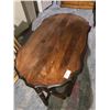 Image 2 : Walnut victorian tea table w/glass shelf 6 legs
