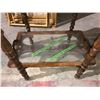 Image 3 : Walnut victorian tea table w/glass shelf 6 legs