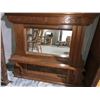 Image 1 : Walnut and birds eye hall mirror/shelf