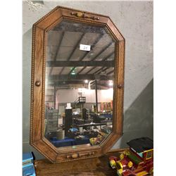 Oak mirror w/maple leaf register & toy car