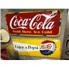 Image 5 : 10 rare Coke and Pepsi signs (one Coke and one Pepsi porcelain sign) and a Chevrolet sign