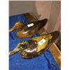 Image 1 : 2 hand carved 1930's wood ducks (twin Mallards0