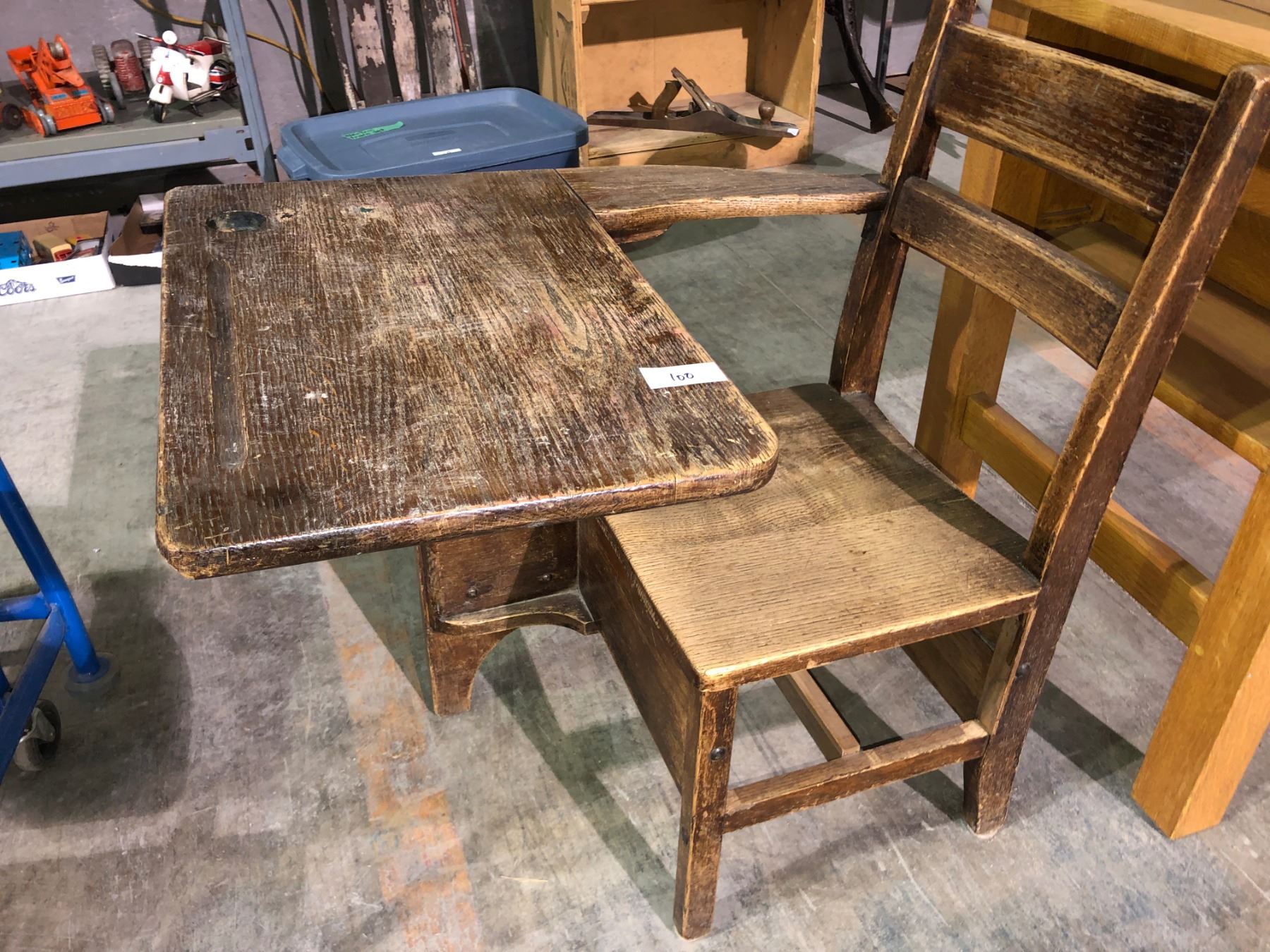 Small student desk & Staples calculator