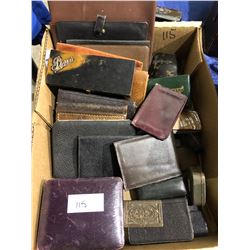 1 flat of wallets, bill folds (leather and wood), very unique