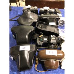 Grouping of vintage cameras