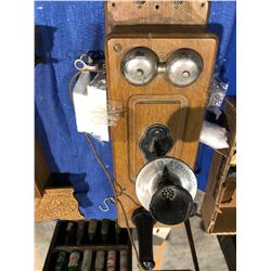 Government of Sask antique early 1900's oak wall phone