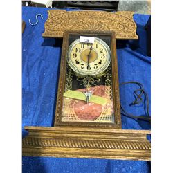 East Lake style "Ingram Co Bristol Conneticut" wall clock with key
