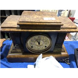 Mantle clock in bird's eye maple 1890's