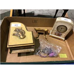 German antique grand piano music box (working) porcelain