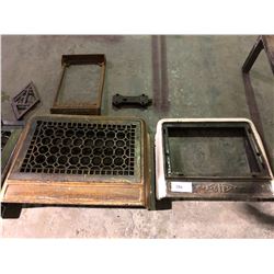 3 cast vent grates, xmas stand, old dead bolt 1800's
