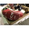 Image 16 : Table of various sports equipment, baseball bats, gloves, Hilltops Football helmet, antique hockey s