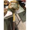 Image 4 : Table of various sports equipment, baseball bats, gloves, Hilltops Football helmet, antique hockey s