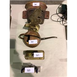 Mask, Hawk, copper pot, key holder, 8-day clock