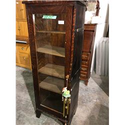 Mission style oak bookcase plus beautiful wind chime