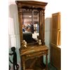 Image 1 : Oak mirrored halltree w/locking drawer and 1953 Queen Elizabeth and Duke of Edinburgh