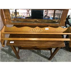 1/4 cut oak quilt rack and shell wall mounted