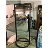 Image 1 : "Deco" tall dressing mirror w/2 antique brass wall fixtures, oil on canvas painting