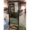 Image 2 : "Deco" tall dressing mirror w/2 antique brass wall fixtures, oil on canvas painting