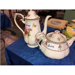 Royal Albert and American Beauty teapots