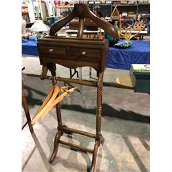 Rare 1940's men's walnut butler helper with drawers for watches and jewelry